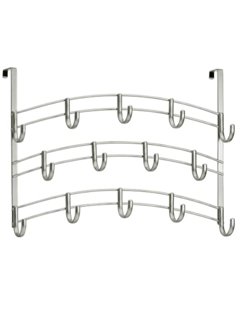 Over Door Hook Rack 14 Hook Metal Hanging Organizer Coat Hat Towel Purse Storage